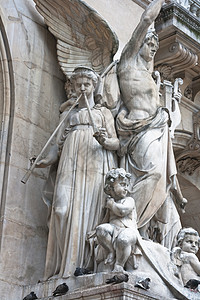 巴黎法国美丽的雕像背景图片