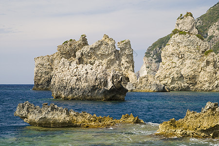 科孚希腊绿色假期情调旅游避暑胜地蓝色目的地国家风景场景图片