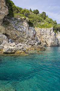 科孚希腊旅游岩石异国阳光避暑胜地假期场景蓝色目的地娱乐图片