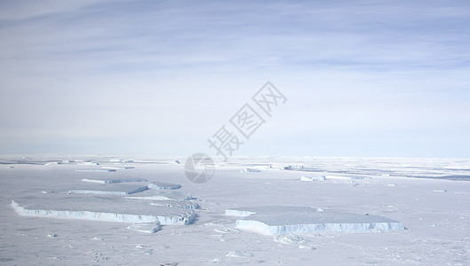 南极洲的海冰冻结风景冰山空气航班天线图片