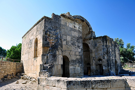 Ayios Titos圣泰斯巴西遗产教会地标考古窗户历史性寺庙建筑天空蓝色图片