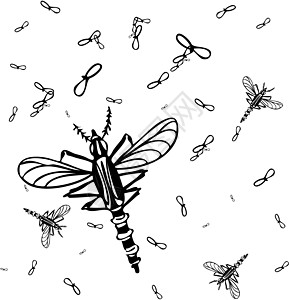 蚊菌背景昆虫害虫疾病夹子插图笨蛋瘟疫收藏黑色传染性图片