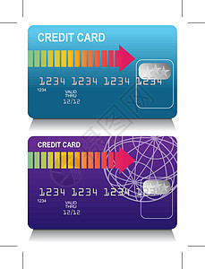 成套信用卡卡信用地球透明度商业数字蓝色插图紫色借方金融背景图片