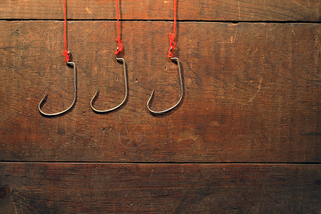 渔船钩概念性对象纹理渔业钓鱼鱼钩绳索工具木头木板图片