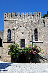 希腊罗得斯中世纪堡垒地标防御城堡建造图片