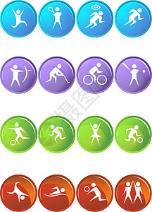 运动员图标芭蕾舞游戏足球按钮竞争跑步棒球运动团队自行车图片