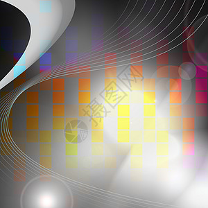 数字图形均衡器镜片展示网络音乐光谱线条旋风插图像素化广告图片