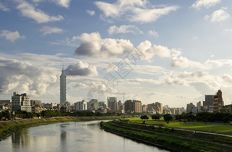 城市与河流的风景图片