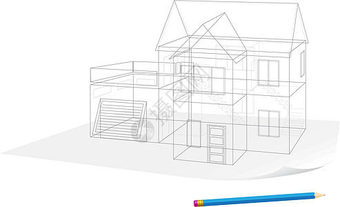 纸面房屋草图图片
