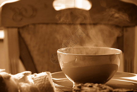 热汤蒸汽厨房乡村吃饭制品面包用餐棕褐色时间厨具图片