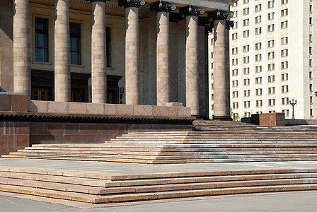 莫斯科国立大学楼梯石头学校建筑纪念碑晴天柱子知识花岗岩入口图片