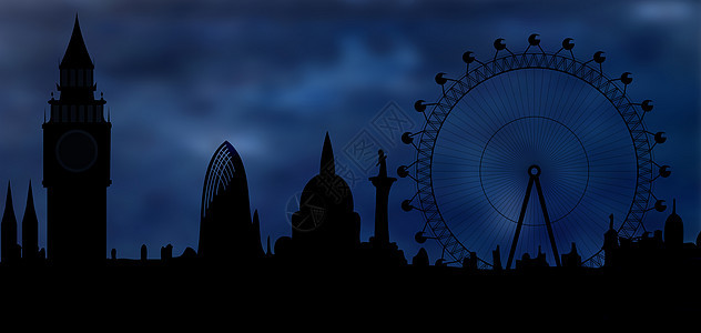 伦敦晚上的天线车轮旅游旅行遗迹遗产地标历史寺庙教会全景图片