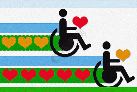 残疾人生活女士辉光患者钢坯蓝色白色友谊插图创造力图片