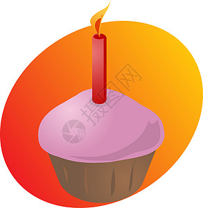 生日蛋糕和蜡烛糕点红色剪贴粉色成就橙子庆典径向蛋糕插图图片