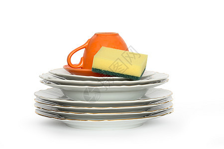 清洁消水池洗涤盘子杯子餐具玻璃卫生打扫饮食白色家务图片