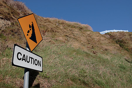 山地滑坡路标牌图片