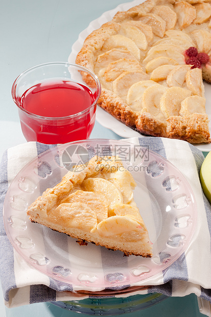 苹果蛋糕黄色蜜饯红色水果甜点食物糕点图片