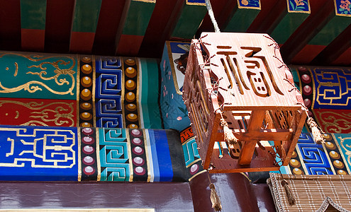 中华传统院式院舍红色胡同传统旅行寺庙房子图片
