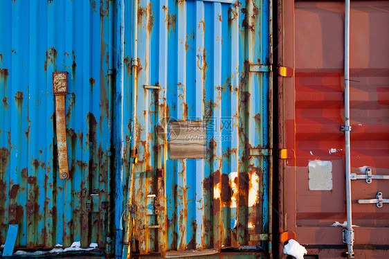 集装箱运输质料蓝色情绪乡村工业风化线条船运金属图片