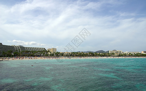 马洛卡语语天空蓝色昏迷海滩假期海岸太阳图片