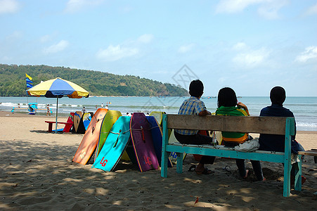 潘干达兰海滩热带海洋晴天旅游异国地平线假期情调风景麻痹图片