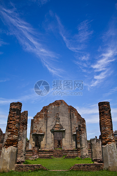 在泰国的Lopburi假期天空岩石遗产废墟佛教徒宗教建筑地标考古学图片