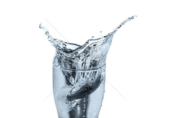 挥洒水的玻璃杯元素口渴蓝色气泡设计玻璃饮料自然液体饮食图片