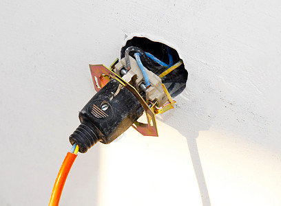 电气 JJ橙子安装安全电缆电线插头活力装置房子蓝色图片