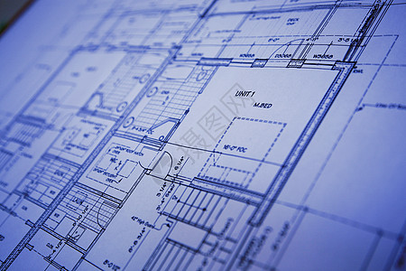 蓝色印刷建筑师房子建筑学绘画测量背景图片