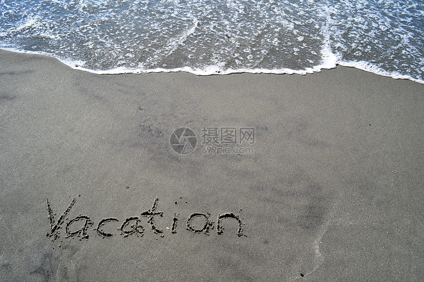 沙沙中游荡假期泡沫海浪字母海洋写作棕褐色图片