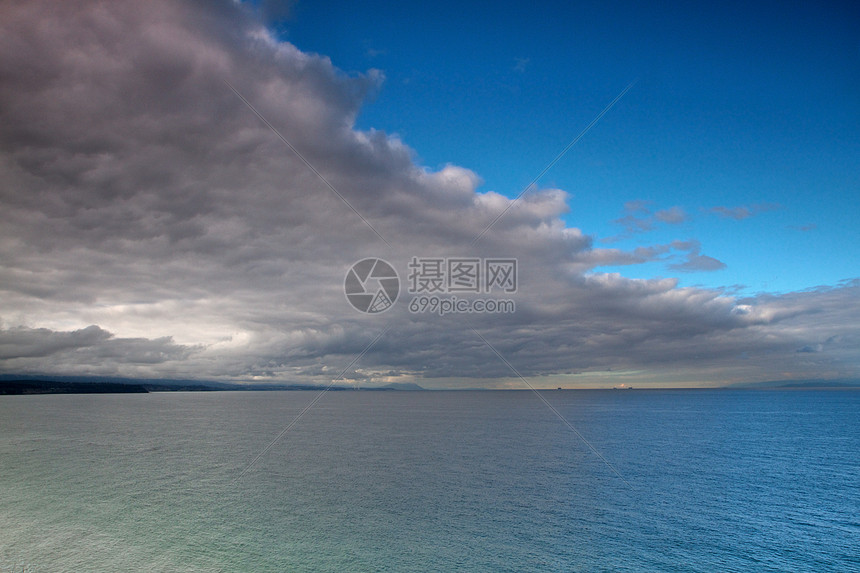 风暴前线云景海洋海岸线蓝色日落天空海岸公园滚动风景图片