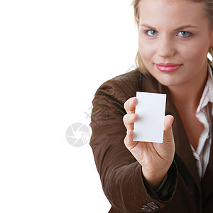 持空白名片的女士房间展示工作人士卡片操作员会议金融职业商务图片