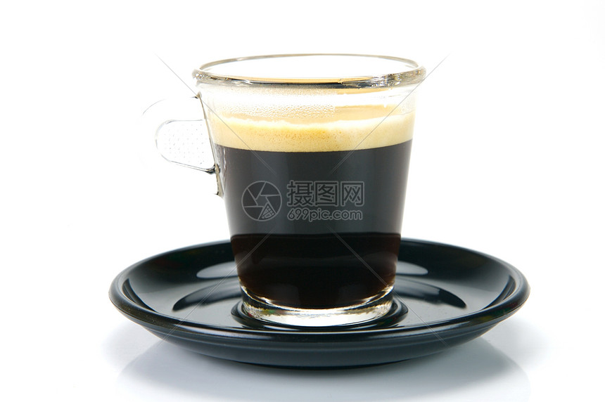 黑色短黑咖啡咖啡店杯子玻璃白色图片