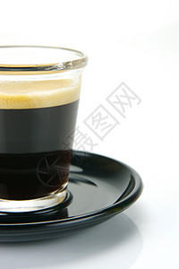 黑色短黑咖啡杯子白色咖啡店玻璃图片
