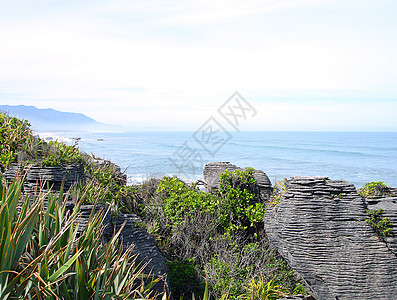 Punakaiki的煎饼摇滚会 西海岸 新西兰南岛高清图片