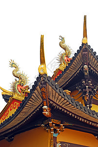 东方寺庙建筑飞檐信念历史黄色建造图片