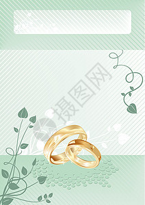 结婚卡仪式插图卡片空白条纹信封花瓣金子庆典叶子图片