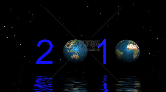 2010年新的幸福新年世界日历插图行星图片