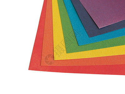 白色背景上孤立的彩色纸面列表的详细信息饱和颜料宏观调色板艺术花丝线条光谱创造力彩虹图片