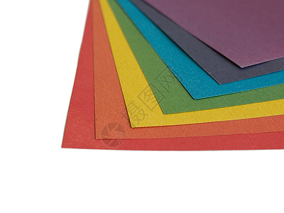 白色背景上孤立的彩色纸面列表的详细信息创造力光谱花丝线条彩虹调色板颜料宏观艺术饱和图片