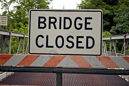 桥的封闭标志背景图片