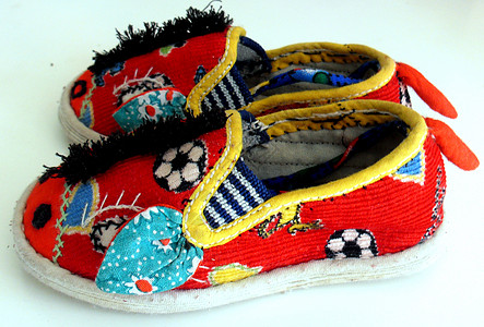 猪头鞋童鞋繁体手工手工业传统红色孩子们农村图片