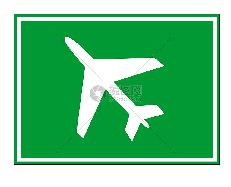 机场标志飞机场白色指示牌飞机积分图形化运输商业剪影图片