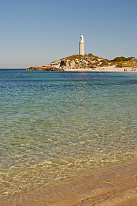 Rottnest 灯塔导航假期地标建筑学建筑旅行海滩海洋历史图片