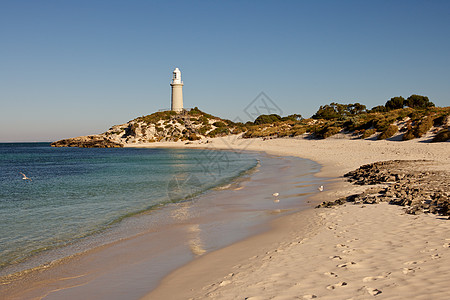 弗里曼特尔Rottnest 灯塔海滩旅行建筑援助海洋警告地标假期建筑学历史背景