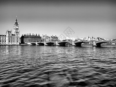威斯敏寺桥天际全景英语白色房屋王国议会黑色图片