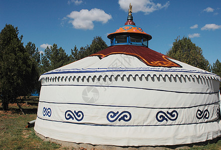 蒙古的加热地标记农场帐篷草地文化天空地标旅行住宅游牧民族多样性图片