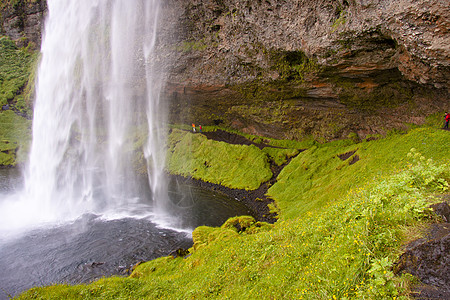 塞里雅兰瀑布  冰岛泡沫踪迹飞溅池塘瀑布火山流动苔藓冰川半球图片