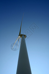 纯能源地平线技术风力发电机涡轮机涡轮蓝色天空小径尾迹背景图片