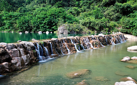 中国云台山的瀑水和级联力量溪流运动旅行地质地质学旅游瀑布蓝色吸引力图片